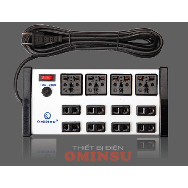 Ổ cắm điện có dây Ominsu 4 cửa đa năng 8 cửa đơn có Aptomat 48T 2000w