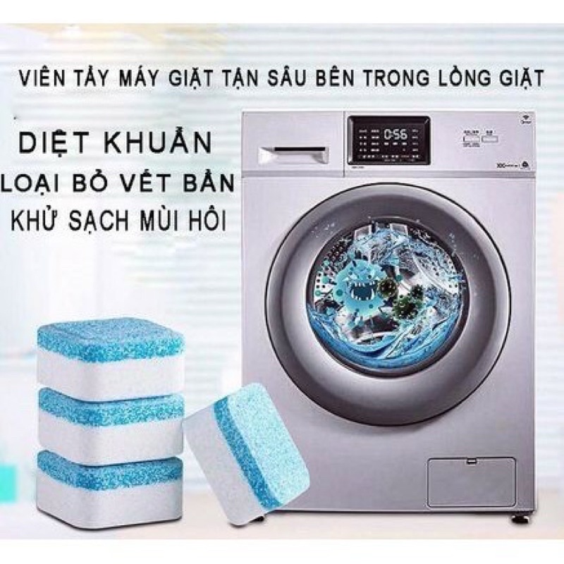 Hộp 12 Viên Tẩy Vệ Sinh Lồng Máy Giặt Diệt Khuẩn