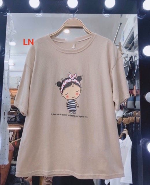 Áo phông cô gái nơ chấm bi LN12