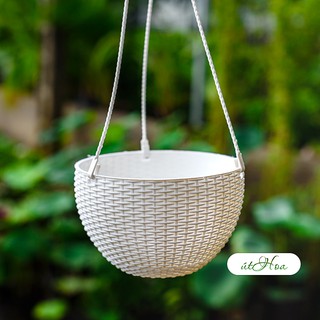 Chậu treo mây Lớn (19x13 cm) trồng hoa treo mẫu mã đẹp, màu sắc tươi sáng