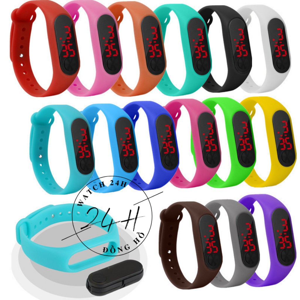 Đồng hồ nam nữ unisex LED cao cấp , dây cao su siêu dẻo nhiều màu so cute