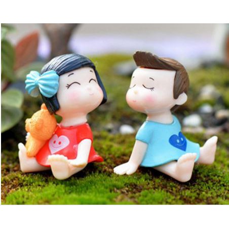 Tiểu Cảnh cặp đôi thiếu nhi xinh xắn dùng trang trí tiểu cảnh