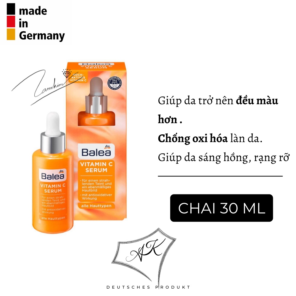 [ Hàng Đức ] Serum trắng da chống lão hóa, ngừa nếp nhăn nội địa Đức - Balea