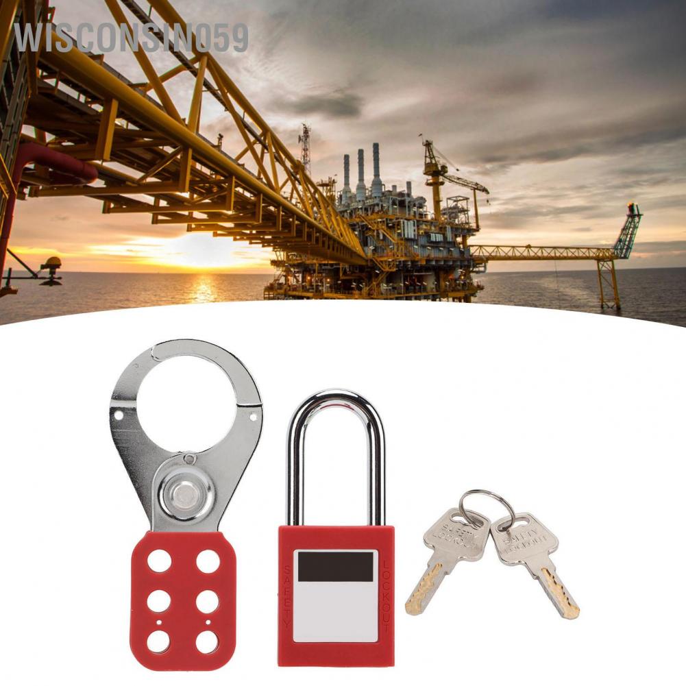 Wisconsin059 38mm/1.5in Lockout Tagout Hasp 6 Hole Security Lock with Padlock for Ind
