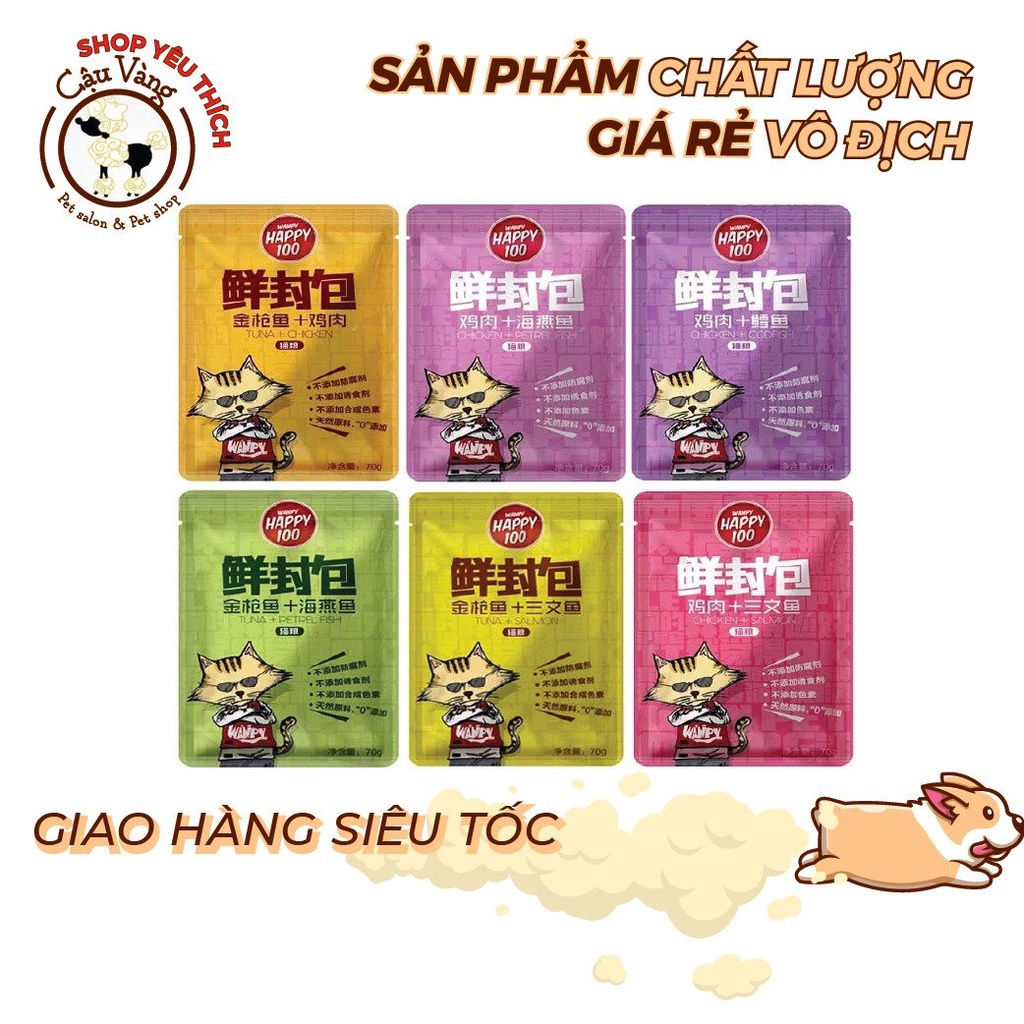 Pate  Happy 100 cho Mèo Thơm Ngon  Gói 70 Gr