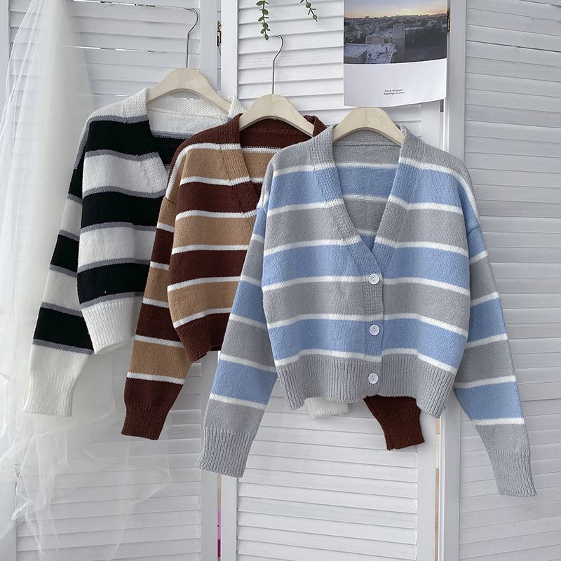 Knit cardigan women clothes knitting wear long sleeve tops for women