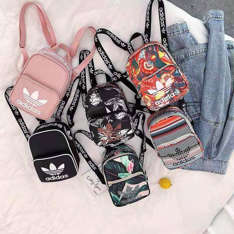 Balo mini ADIDAS xuất xịn vải dù in hoa văn hoạ tiết nhiều màu