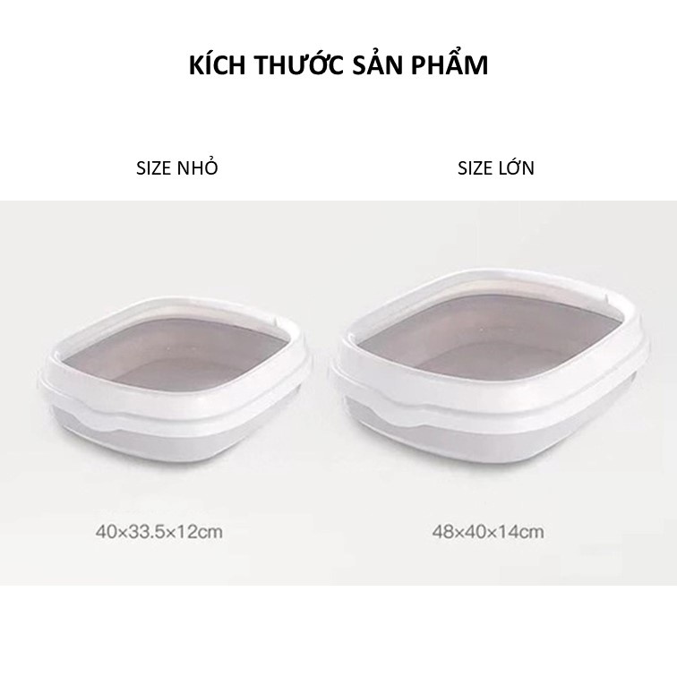 Khay Vệ Sinh Cho Mèo Đa Dạng Màu Sắc, 2 Size Lớn &amp; Nhỏ Tặng Kèm Xẻng KVS4048 MIAOCAT