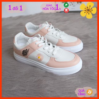 Giày Bata hoa cúc màu hồng, giày thể thao sneakers hoa cúc màu hồng hàng tết 2022 - May House shop