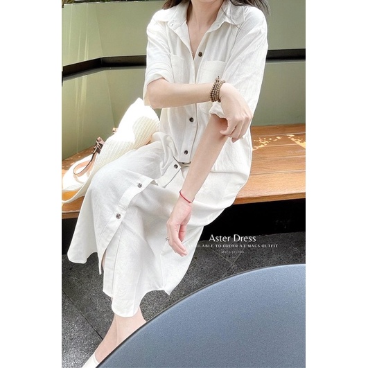 VÁY SƠ MI MÀU VÀNG - TRẮNG DÁNG SUÔNG CHO NỮ