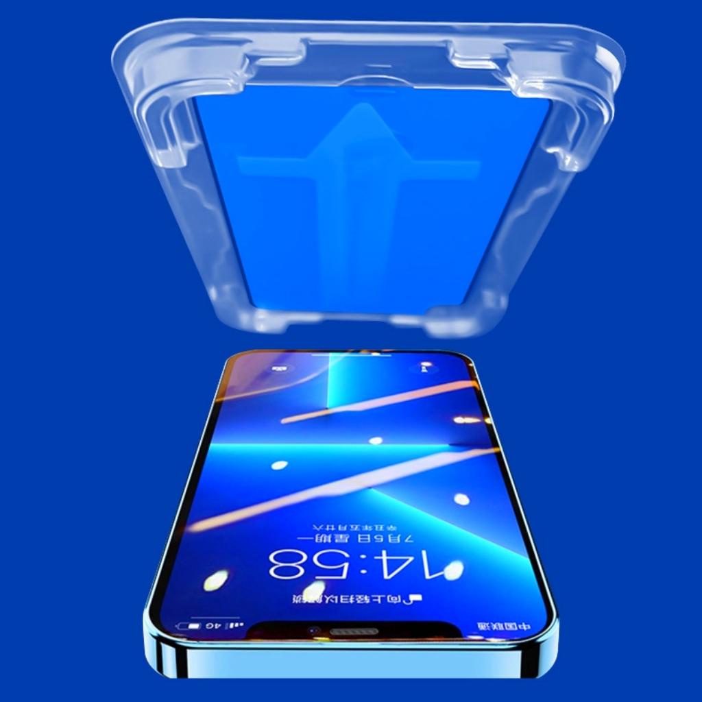 Cường lực iphone tự dán blue arrow xs max 14 pro max 11 pro max 12 13 pro max X Xr 7 8 Plus - Full màn hình khung tự dán