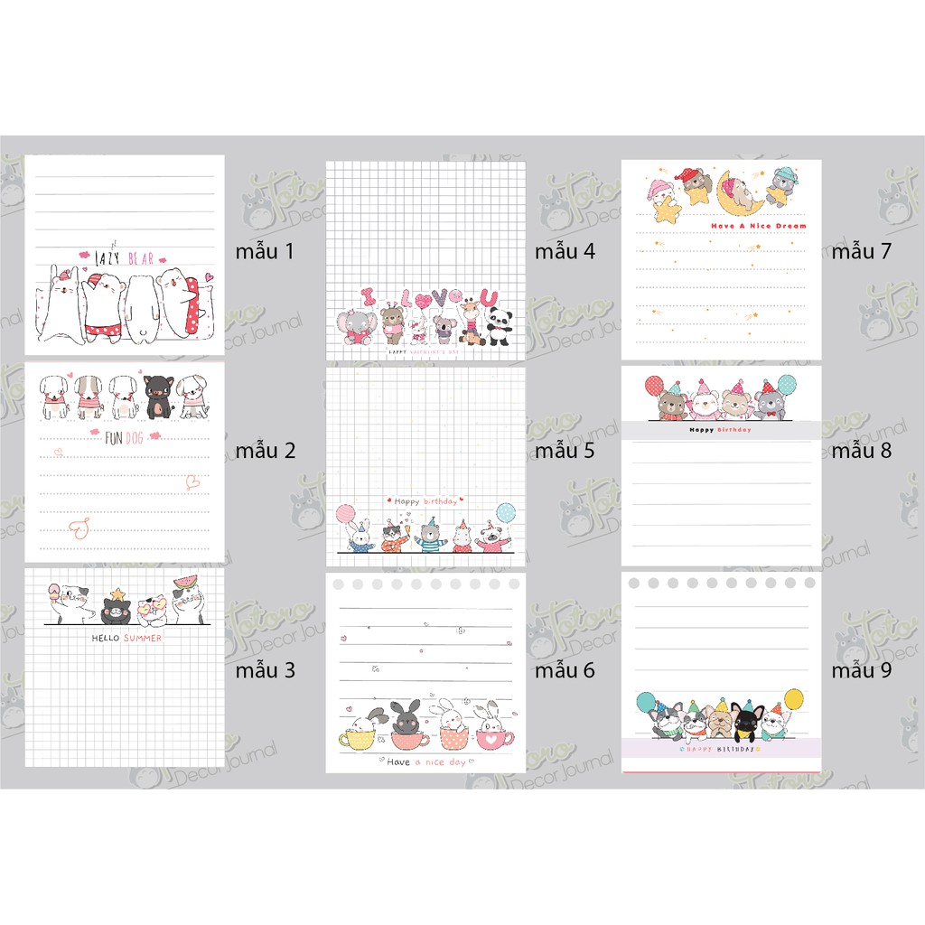 Totoro Note animal kute màu trắng 2/ 30 tờ không keo