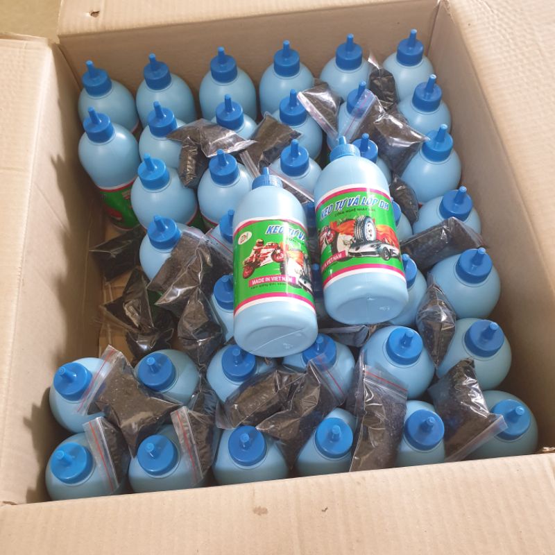 Keo tự vá cho lốp không săm  và lốp có săm có tặng  kèm hạt  cao su non.