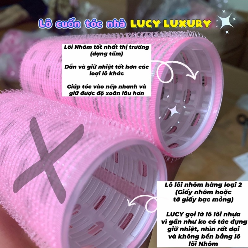 Lô cuốn tóc hàn quốc lõi Nhôm 12cm siêu to dài tự dính uốn mái dài cỡ lớn hottrend RYVN