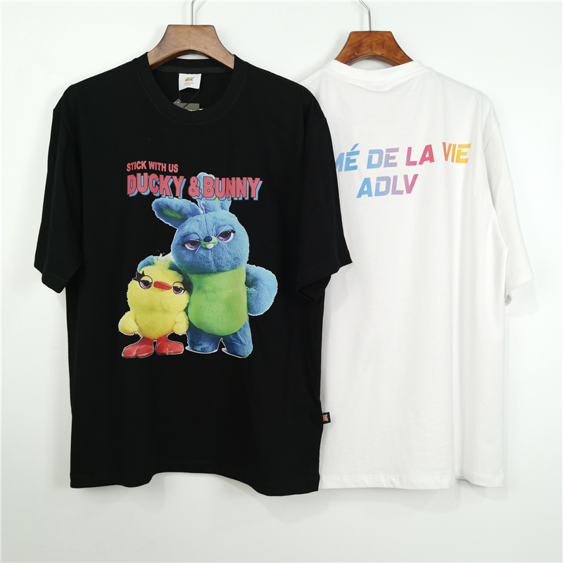 ADLV Áo Thun Cotton Ngắn Tay In Chữ Thời Trang Cho Cặp Đôi
