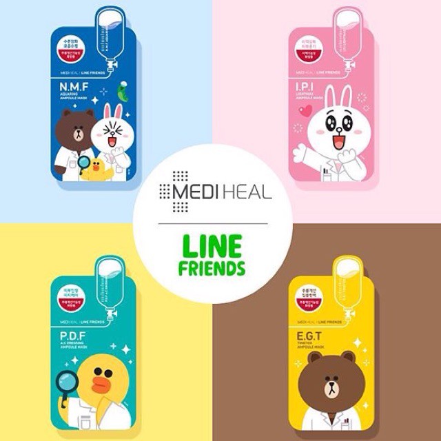 [CHÍNH HÃNG] Mặt nạ Mediheal Line Friends Gấu Thỏ Vịt Hàn Quốc