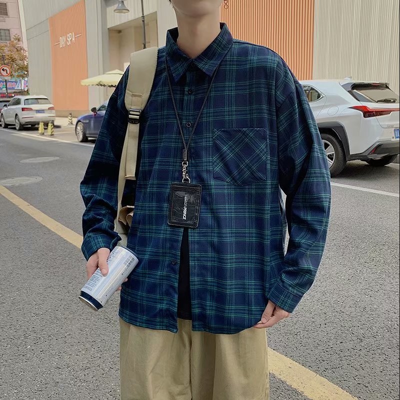 Áo sơ mi tay dài kẻ sọc thời trang Hàn Quốc cho nam 2021 | BigBuy360 - bigbuy360.vn
