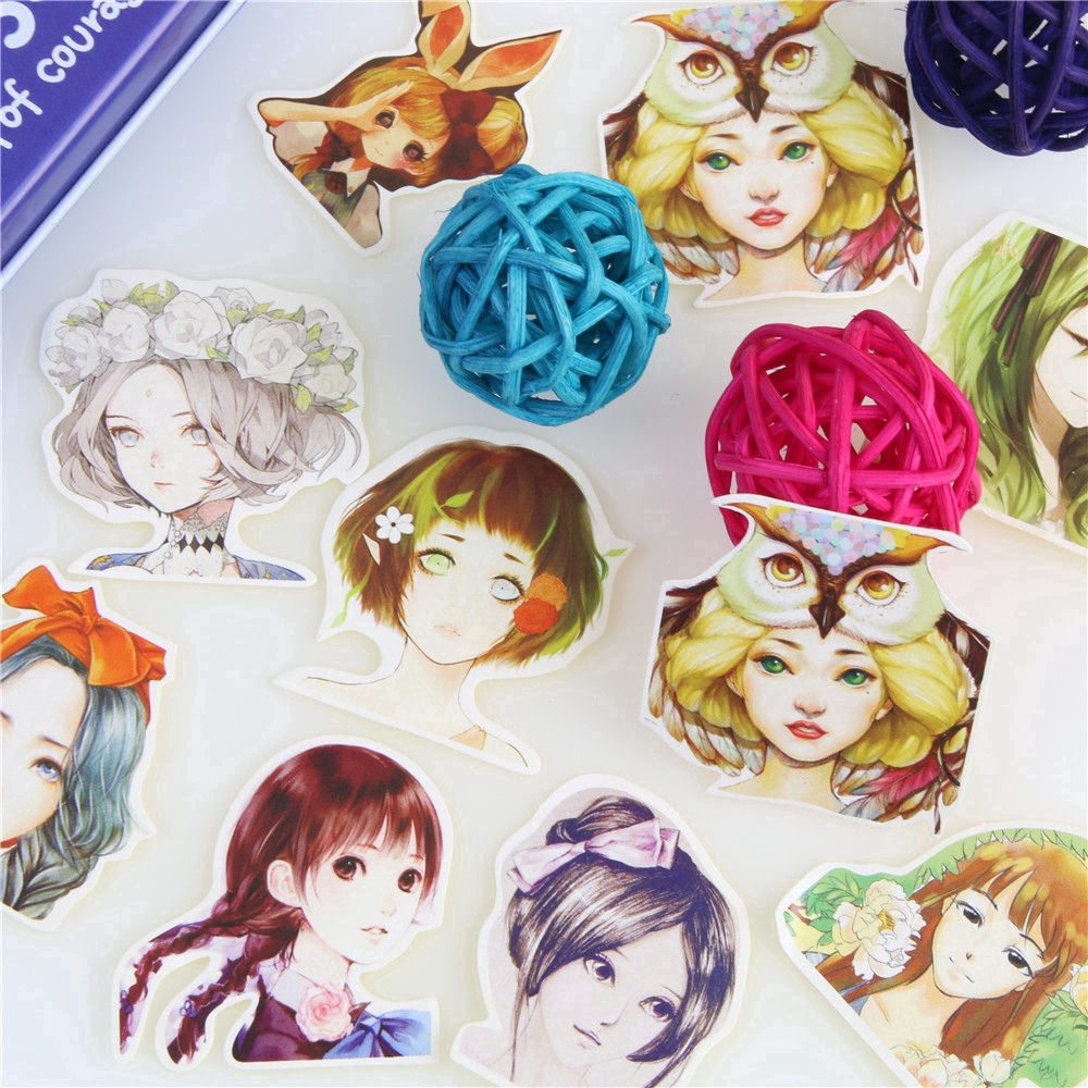 Set 45 sticker trang trí tập ảnh/làm đồ thủ công họa tiết dễ thương