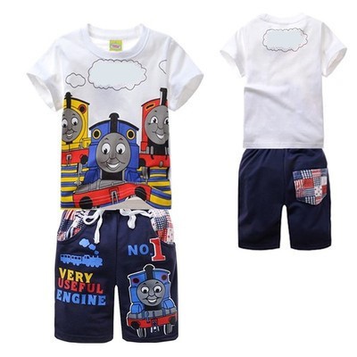 Áo thun ngắn tay và quần short in hình Thomas dễ thương cho bé trai