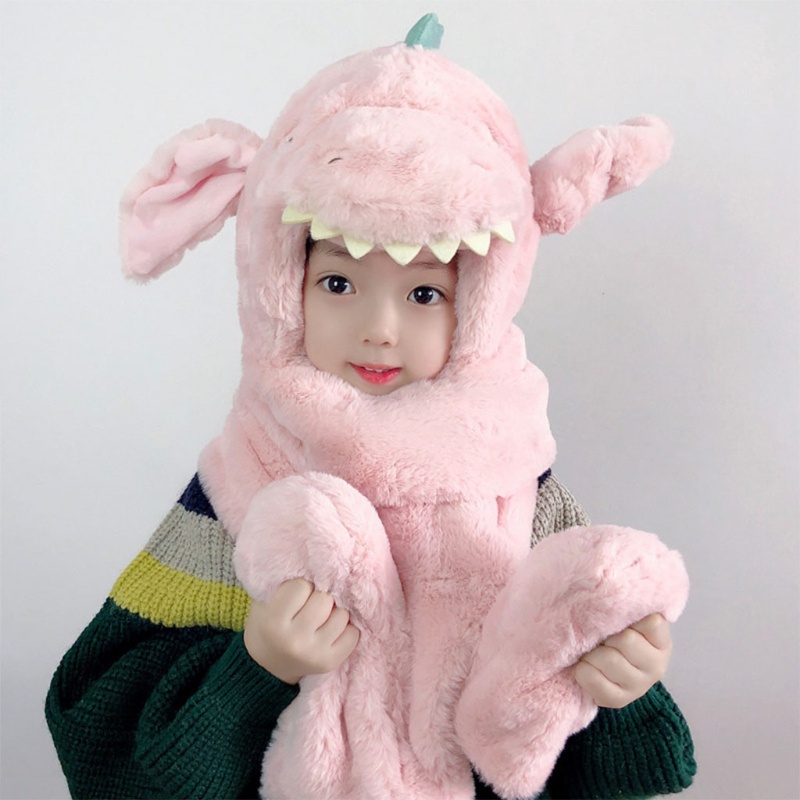 Set Khăn Choàng Cổ + Găng Tay + Mũ + Găng Tay 3 Trong 1 Dễ Thương Cho Bé