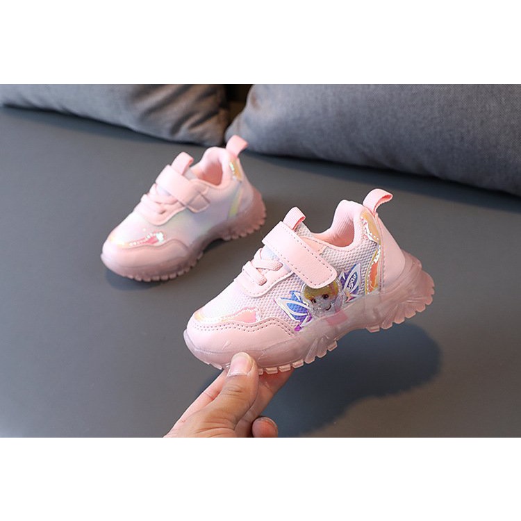 giày thể thao bé gái giày be gái có đèn led nhấp nháy thay được quai vải êm chân nhẹ êm chân  QCCC full hộp LED101