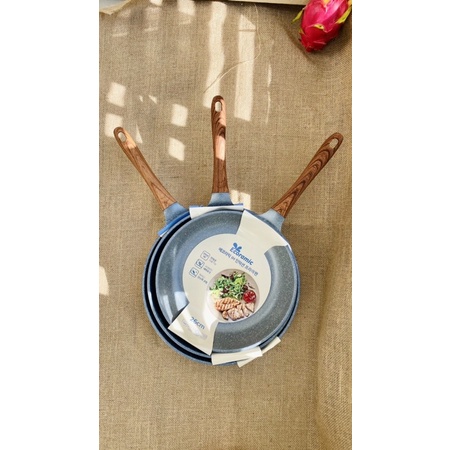 CHẢO VÂN ĐÁ ECORAMIC CAO CẤP 20CM, 26CM, 28CM, 30CM DÙNG CHO MỌI LOẠI BẾP