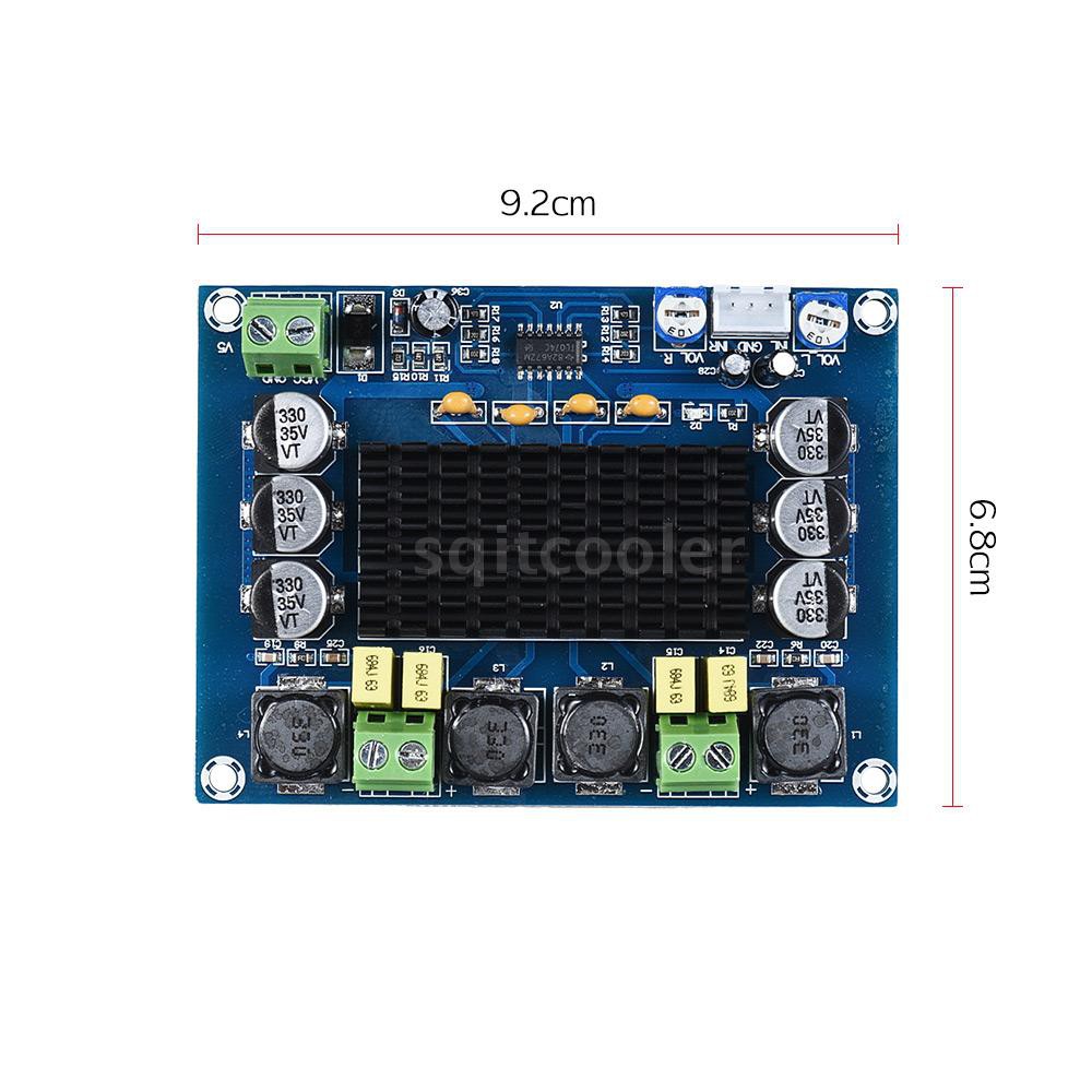 SQC Dual-channel Audio Power Amplifier Module 120W + 120W Digital Stereo Amp Board Amplify DIY Circuit Board for Car Veh