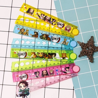 Thước kẻ nhựa con vật nhiều mẫu dài 30cm 1Pcs Demon Slayer Kimetsu No Yaiba 30CM New Cute Kawaii Study Time Color Folding Ruler Multifunction DIY Drawing Rulers Agatsuma Zenitsu Kochou Shinobu Rengoku Kyoujurou