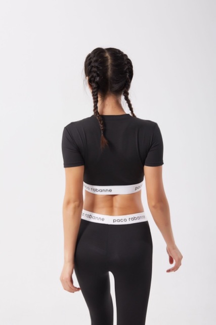 Bộ tập gym nữ, đồ thể thao nữ tay ngắn cạp chun chữ