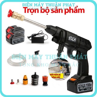 Máy rửa xe áp lực cao gia đình bình phun bọt tuyết rửa xe máy cao áp cầm tay total dùng pin Hitachi 198V giá rẻ