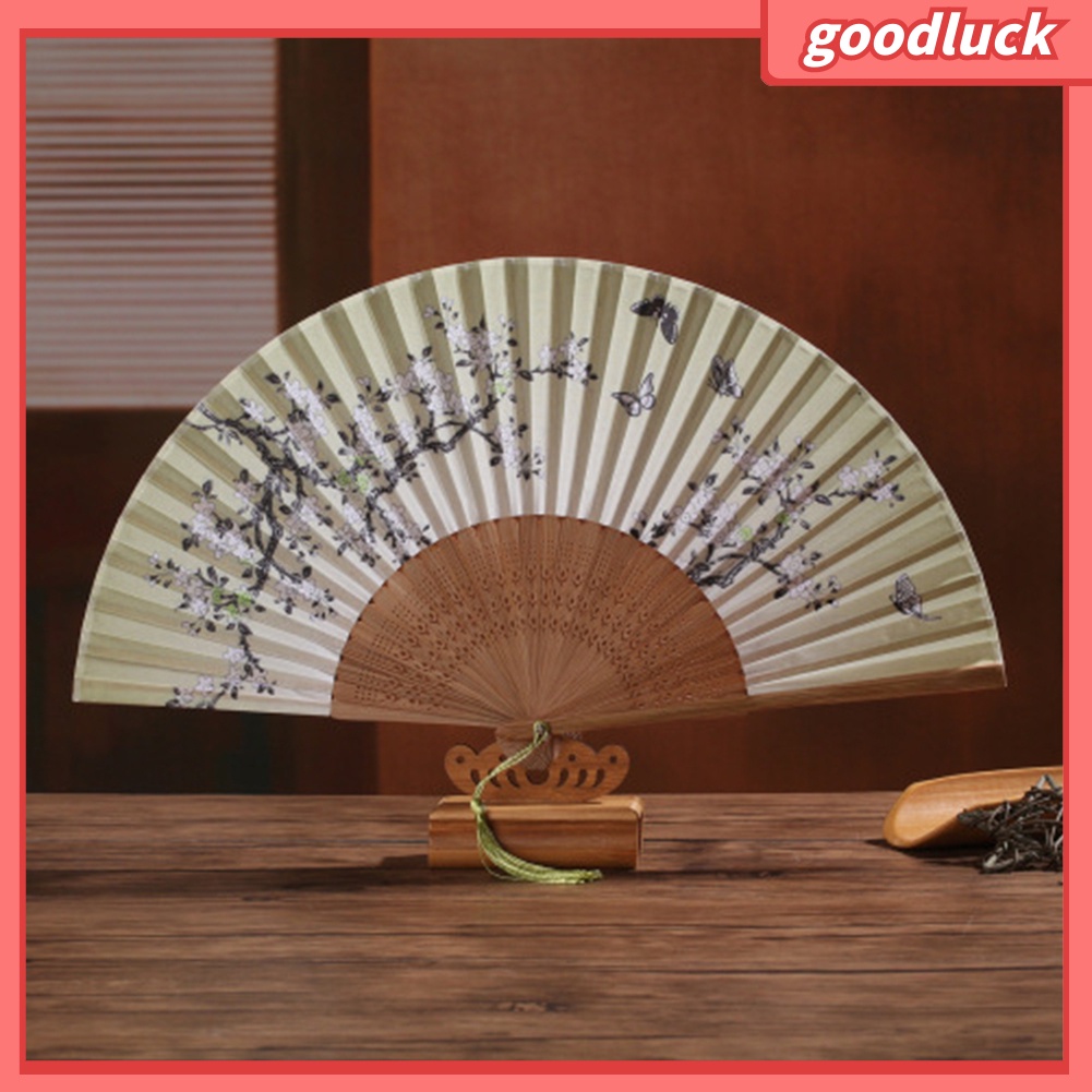 Quạt Xếp Cầm Tay In Họa Tiết Hoa Anh Đào Nở Phong Cách Vintage Đẹp Mắt