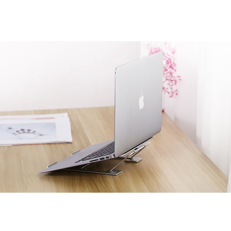 P13 Giá đỡ Laptop, MacBook, Ultrabook  từ hợp kim nhôm điều chỉnh độ cao, chống mỏi cổ, đế tản nhiệt kê Laptop.