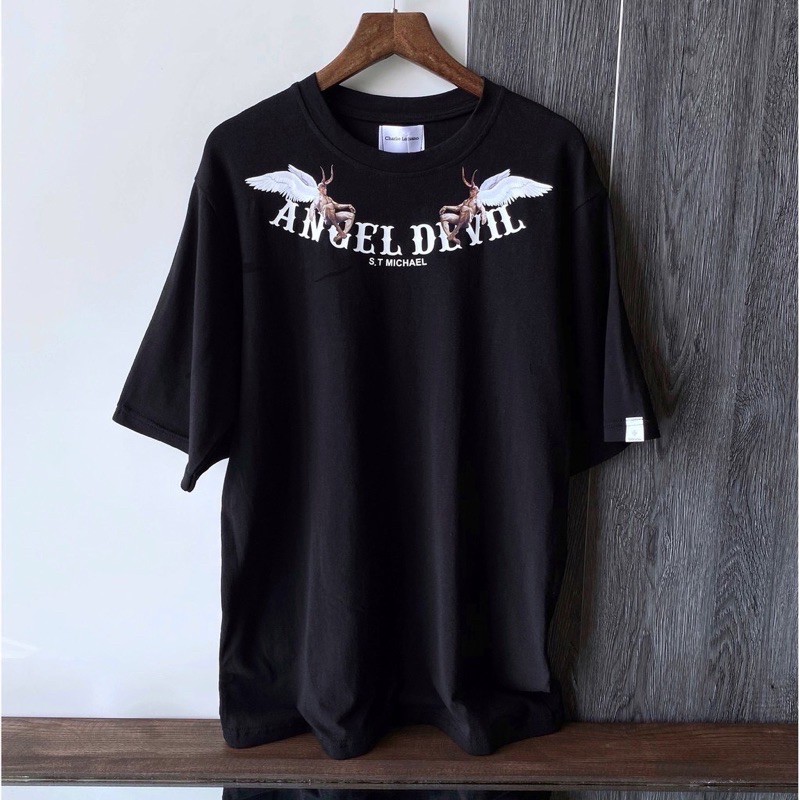 Áo thun tay lỡ Angels Devil, áo thun nam nữ unisex, streetwear_vn