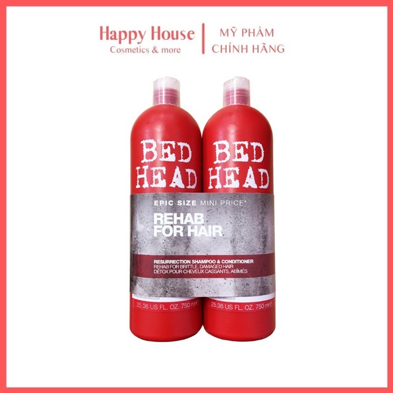 Dầu gội, Cặp gội xả phục hồi tóc hư tổn TIGI BED HEAD đỏ 750ML - HAPPY HOUSE