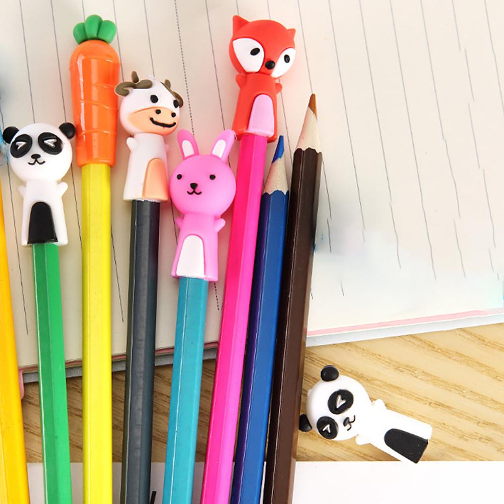 Set 3 Phụ Kiện Nối Dài Bút Chì Hình Gấu / Thỏ / Cà Rốt / Gấu Hoạt Hình Cho Học Sinh