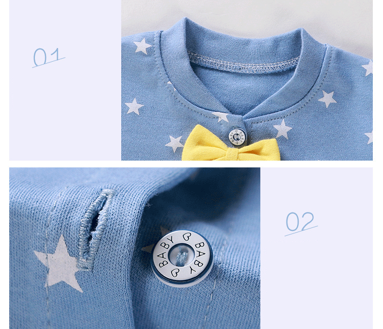 Áo liền quần LUCKYCANDY bằng cotton tay dài dễ thương thời trang cho bé sơ sinh 0-24 tháng tuổi