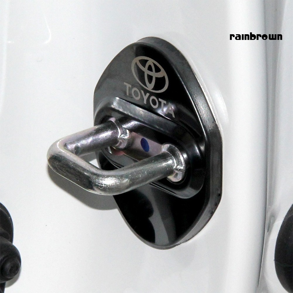 Bộ 4 Khung Thép Không Gỉ Bảo Vệ Khóa Cửa Xe Hơi Toyota Camry Corolla