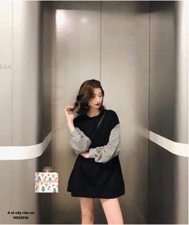 Áo nỉ váy rúm tay - HS