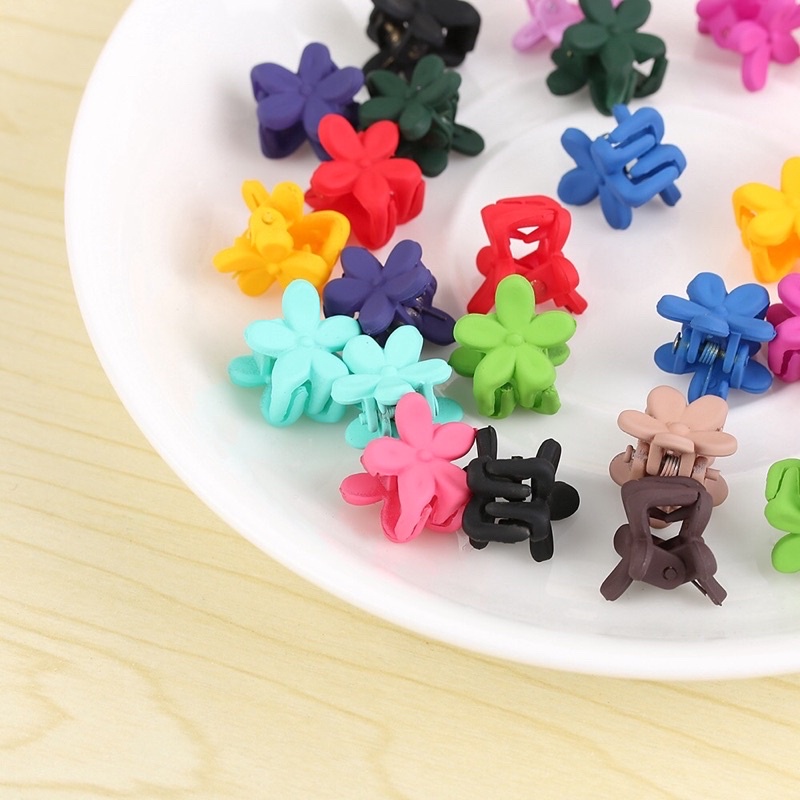 Set 20 Kẹp Tóc Hoa Mini Nhiều Màu Đáng Yêu Cho Nữ