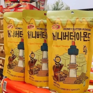 Hạt hạnh nhân tẩm bơ mật ong Honey Butter Almond của Hàn Quốc 200g date 12/6/2021