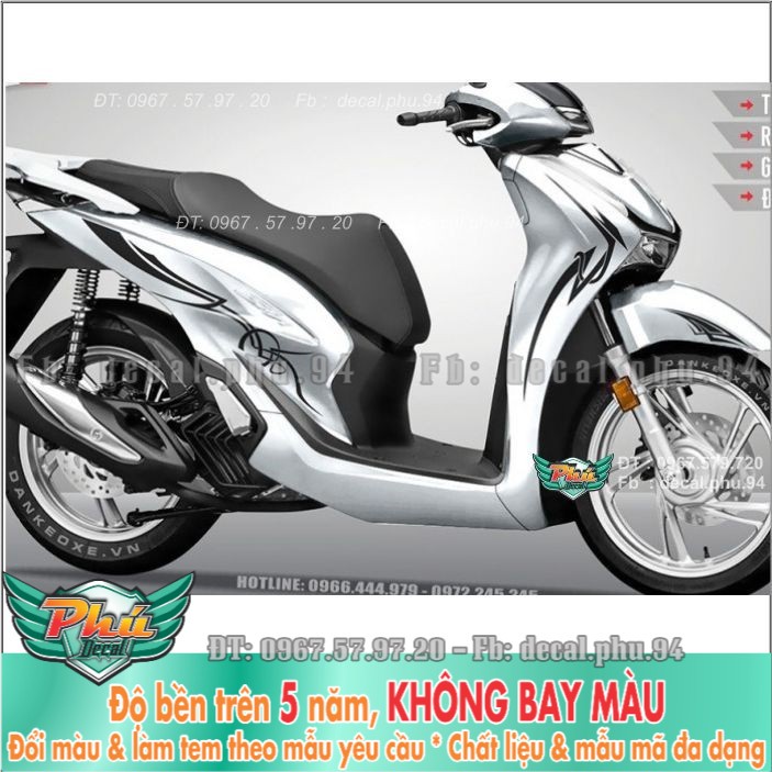 Tem rời SH 2020 Chỉ đen xe trắng (B) -1