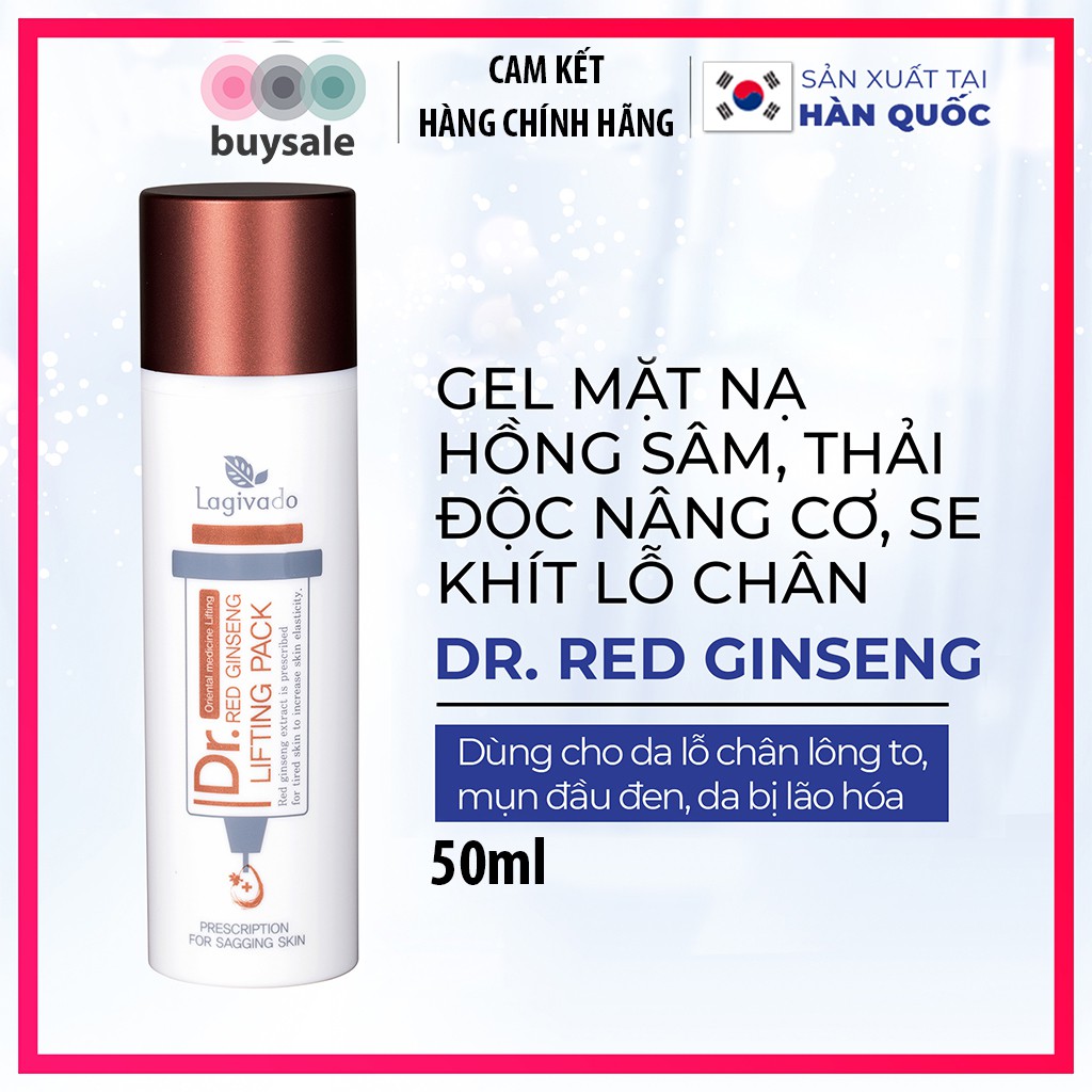 Gel mặt nạ hồng sâm giảm mụn đầu đen, nâng cơ, se khít lỗ chân lông Dr. Red Ginseng Lifting Pack 50 ml - Buysale