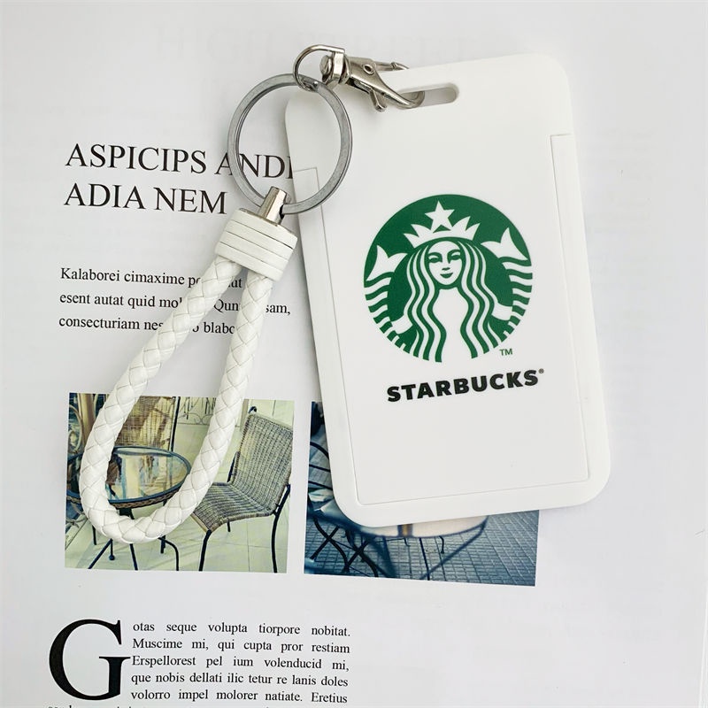 STARBUCKS Vỏ Bọc Thẻ ID/Thẻ Tên Gắn Móc Chìa Khóa Tháo Rời Được Tiện Dụng Dành Cho Học Sinh