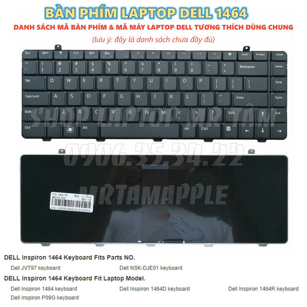 (KEYBOARD) BÀN PHÍM LAPTOP DELL 1464 dùng cho Inspiron 14 1464