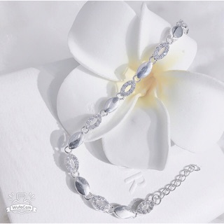 💖freeship50k - lắc tay bạc - lắc tay giọt nước xinh xắn mắt đá mix trơn bạc 925 cao cấp