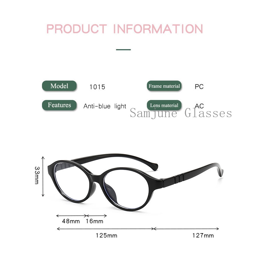 Mắt Kính Gọng Oval Chống Ánh Sáng Xanh Bảo Vệ Mắt Phong Cách Retro Samjune