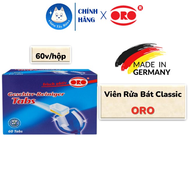 [Nội Địa Đức] Viên Rửa Bát ORO Classic Chính Hãng Nhập Khẩu CHLB Đức (60v x 18g)