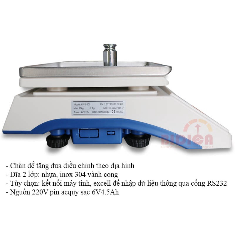 Cân Điện Tử AWS Nhật Bản Độ Chính Xác Cao 10kg/0.2g, 20Kg/0.5g, 30kg/1g, 40kg/1g Cân Hóa Chất, Pha Màu