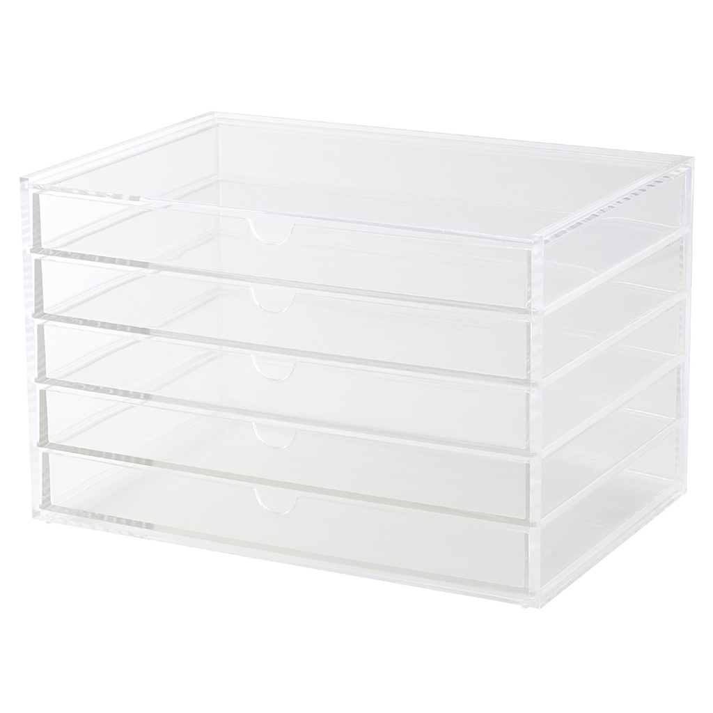 Muji Hộp Mica 5 Hộc Kéo Đựng Phụ Kiện/ Mỹ Phẩm - L 25,5x17x16cm