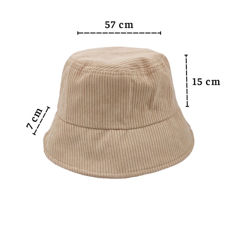[BST Màu Mới] Mũ Bucket Unisex Chất Nhung Gân Tăm Phiên Bản Hàn Quốc (Loại 1) Nón Tai Bèo Vành Cụp Nỉ